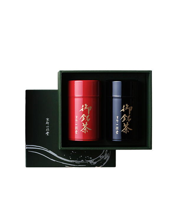 玉露 天下一・煎茶 嘉木　錻力製茶筒(中)特製箱入